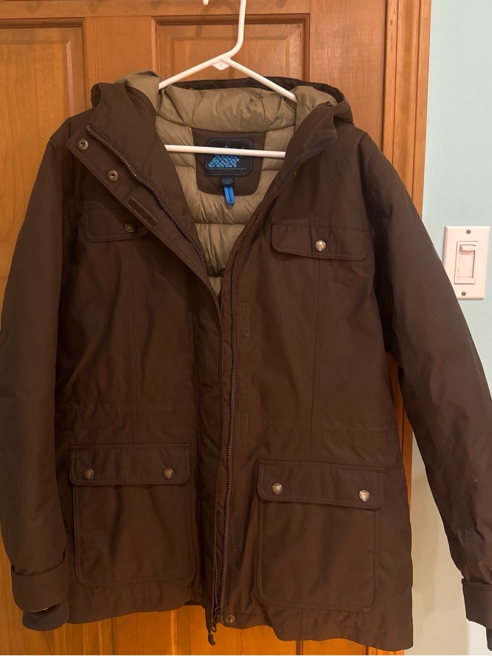 Eastern Mountain Sports Dark Brown Hooded Ski Jacket
